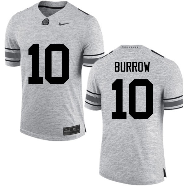 Ohio State Buckeyes #10 Joe Burrow Men Football Jersey Gray OSU94033